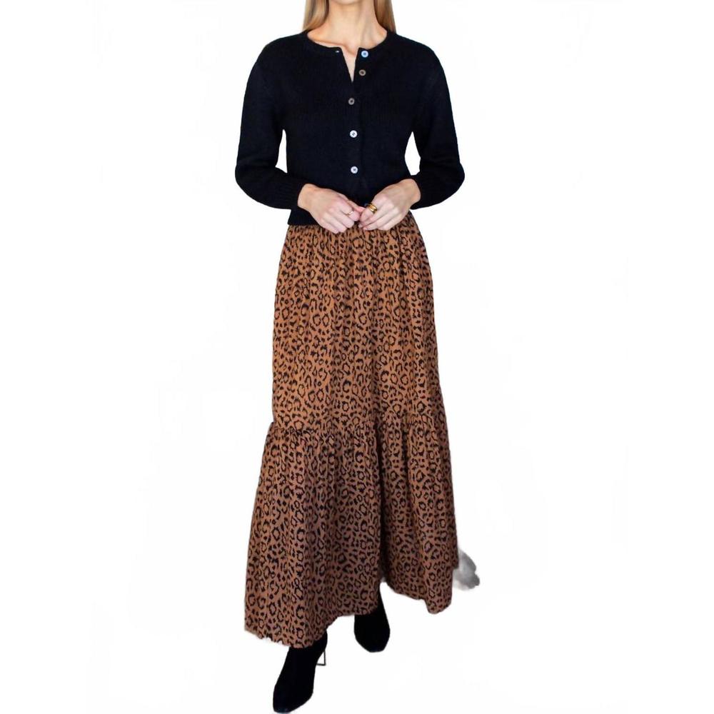 NEW EMERSON FRY shirred skirt in vintage leopard
